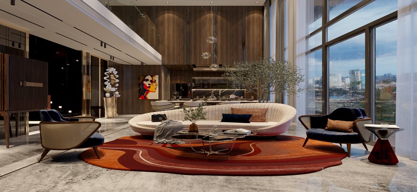 Ultra-luxury living interior at Smartworld Sector 67